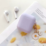 For AirPods 2 Case Korea Cute Bear Cartoon Case air pods luxury Flower Keyring Silicone Earphones Case for apple air pods cover