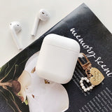 For AirPods 2 Case Korea Cute Bear Cartoon Case air pods luxury Flower Keyring Silicone Earphones Case for apple air pods cover