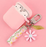 For AirPods 2 Case Korea Cute Bear Cartoon Case air pods luxury Flower Keyring Silicone Earphones Case for apple air pods cover