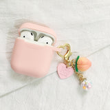 For AirPods 2 Case Korea Cute Bear Cartoon Case air pods luxury Flower Keyring Silicone Earphones Case for apple air pods cover