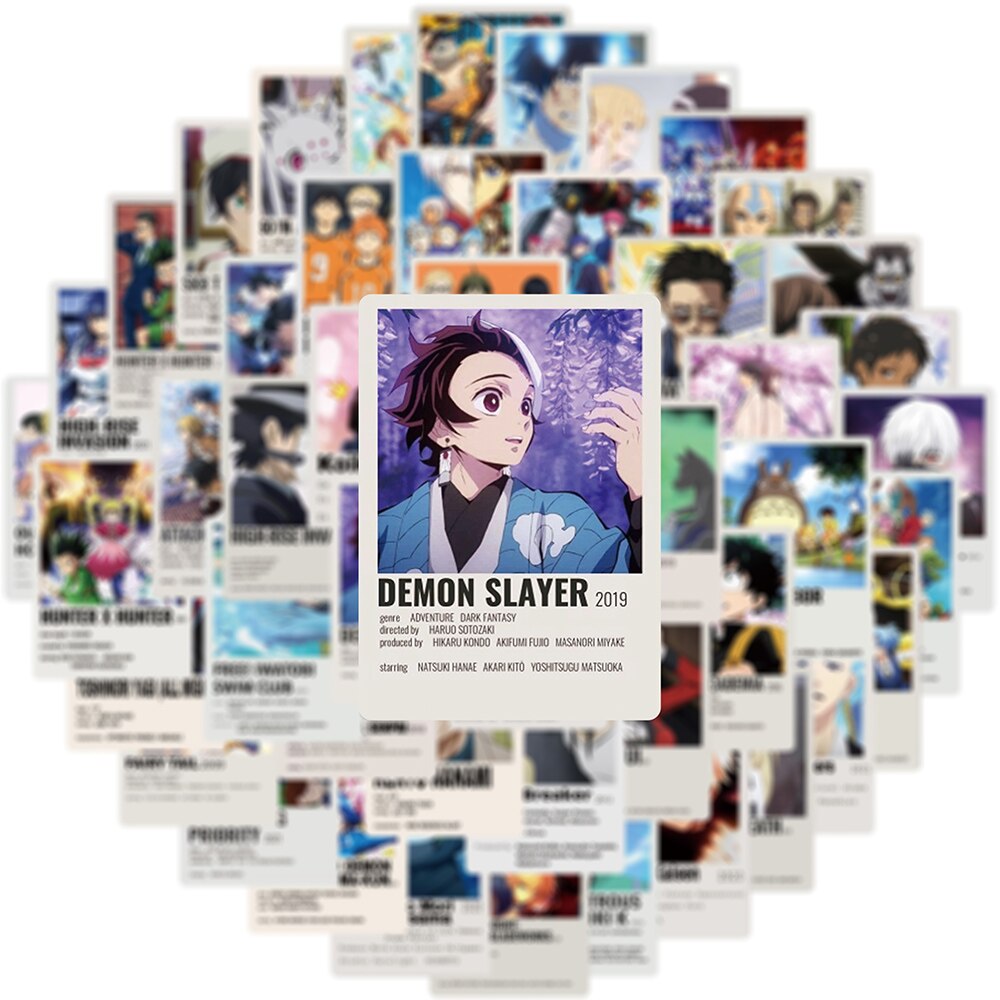 10/30/50PCS Anime Stickers Mix Demon Slayer My Hero Academia Sticker Poster Phone Laptop Luggage Graffiti Kid Cartoon Sticker