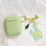 For AirPods 2 Case Korea Cute Bear Cartoon Case air pods luxury Flower Keyring Silicone Earphones Case for apple air pods cover
