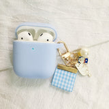 For AirPods 2 Case Korea Cute Bear Cartoon Case air pods luxury Flower Keyring Silicone Earphones Case for apple air pods cover