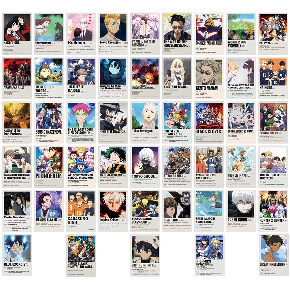 10/30/50PCS Anime Stickers Mix Demon Slayer My Hero Academia Sticker Poster Phone Laptop Luggage Graffiti Kid Cartoon Sticker