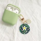 For AirPods 2 Case Korea Cute Bear Cartoon Case air pods luxury Flower Keyring Silicone Earphones Case for apple air pods cover