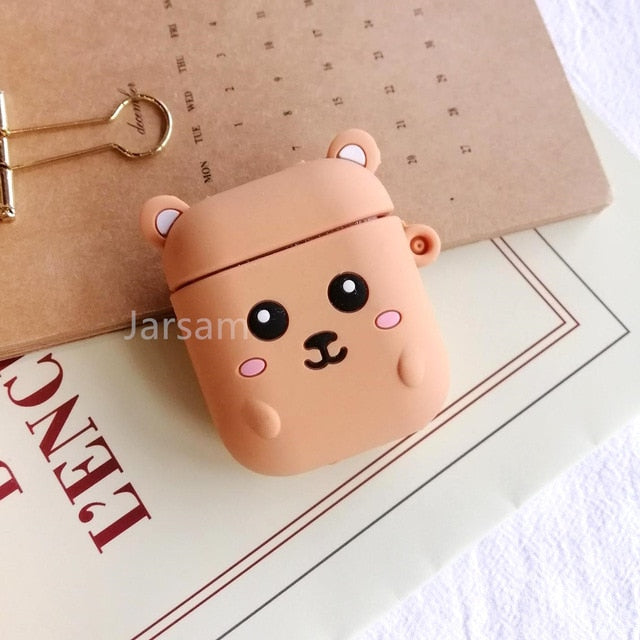 Cartoon Cute Earphone Case For AirPod 2 1 case Silicone Charging Headphones Case for airpods case Protective soft Cover new year