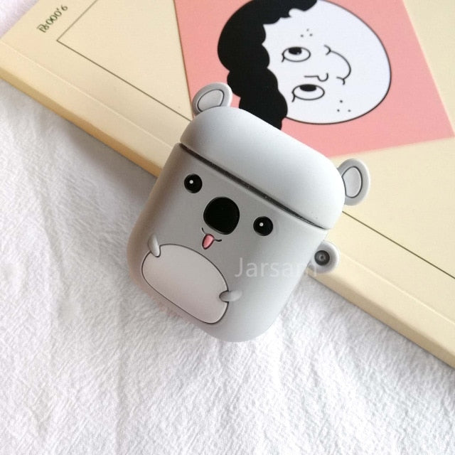 Cartoon Cute Earphone Case For AirPod 2 1 case Silicone Charging Headphones Case for airpods case Protective soft Cover new year