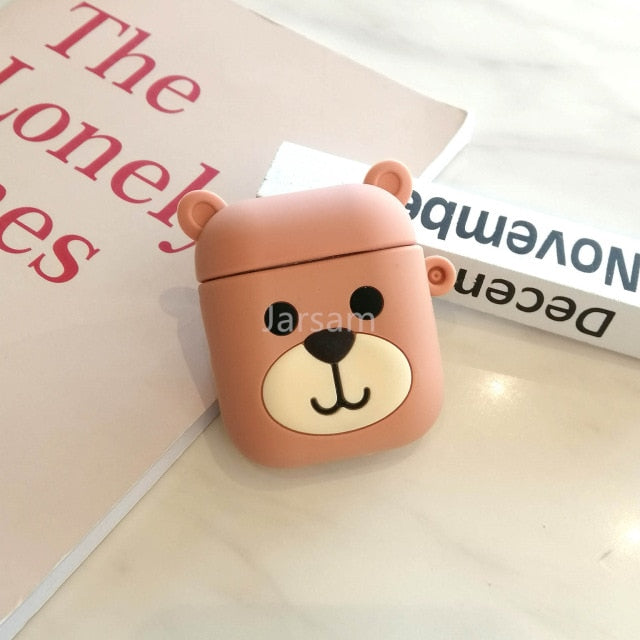 Cartoon Cute Earphone Case For AirPod 2 1 case Silicone Charging Headphones Case for airpods case Protective soft Cover new year