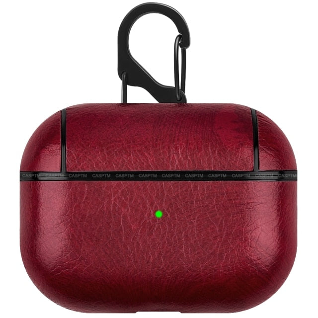 PU Leather Case for Airpods Pro Luxury Protective Cover with Anti-lost Buckle for Air Pods 2 1 3 Headphone Earpods Fundas