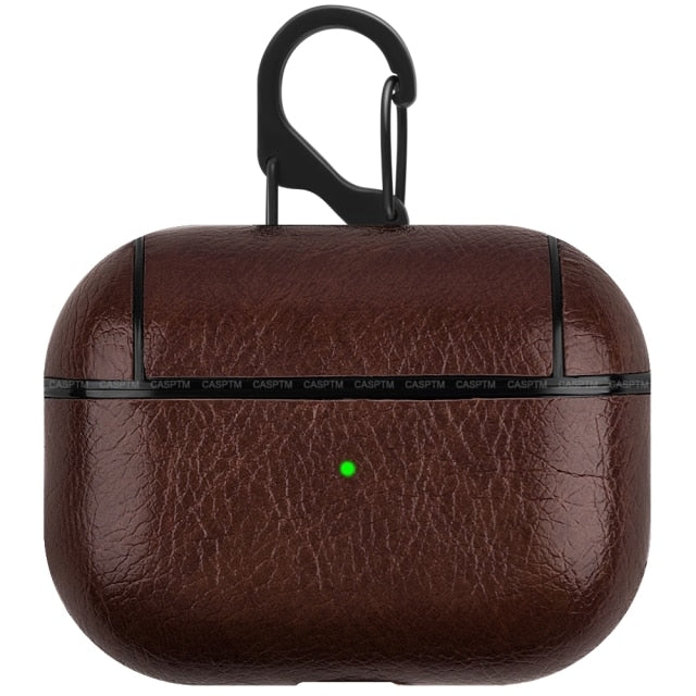 PU Leather Case for Airpods Pro Luxury Protective Cover with Anti-lost Buckle for Air Pods 2 1 3 Headphone Earpods Fundas