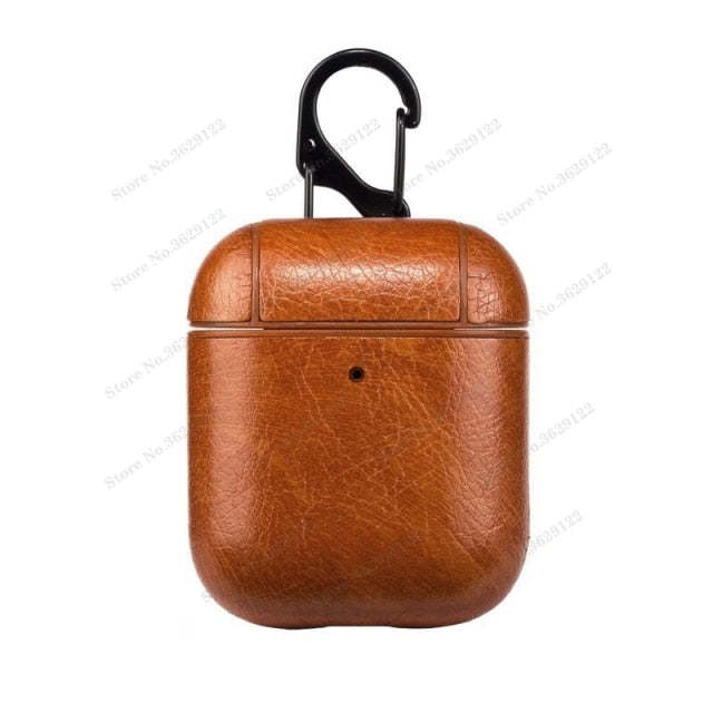 PU Leather Case for Airpods Pro Luxury Protective Cover with Anti-lost Buckle for Air Pods 2 1 3 Headphone Earpods Fundas