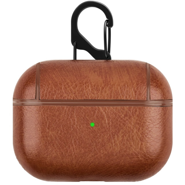 PU Leather Case for Airpods Pro Luxury Protective Cover with Anti-lost Buckle for Air Pods 2 1 3 Headphone Earpods Fundas